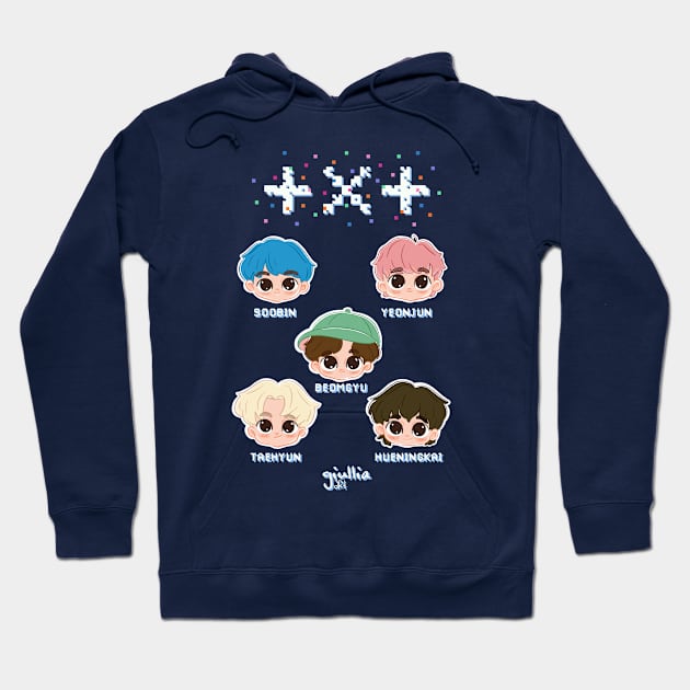 TXT Tomorrow X Together Hoodie by Giullia - Yeppeunyeppeun Art